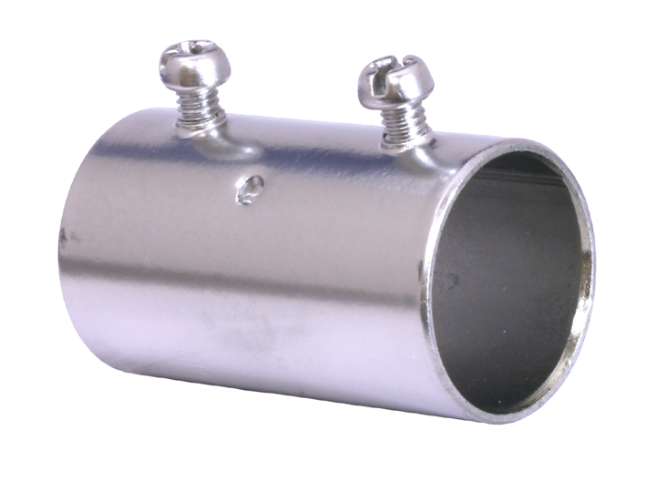 Allied Tube & Conduit SK50RKON Straight Set Screw Coupling, 1/2 in, For Use With Steel EMT Conduit, Steel, Zinc Plated
