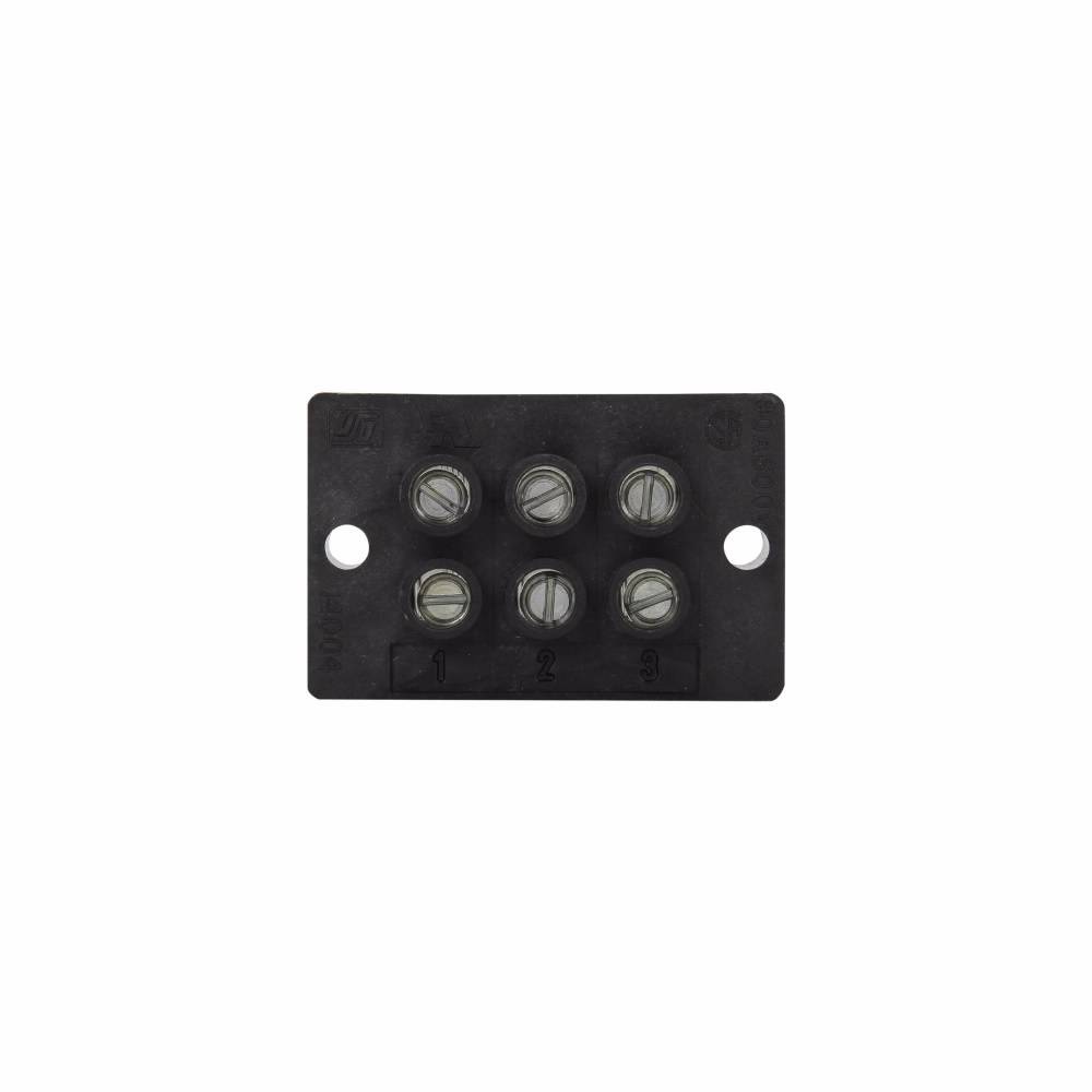 Bussmann 14004-2 2-Pole Dead Front Power Terminal Block, 600 VAC/VDC, 90 A, 14 to 4 AWG Wire