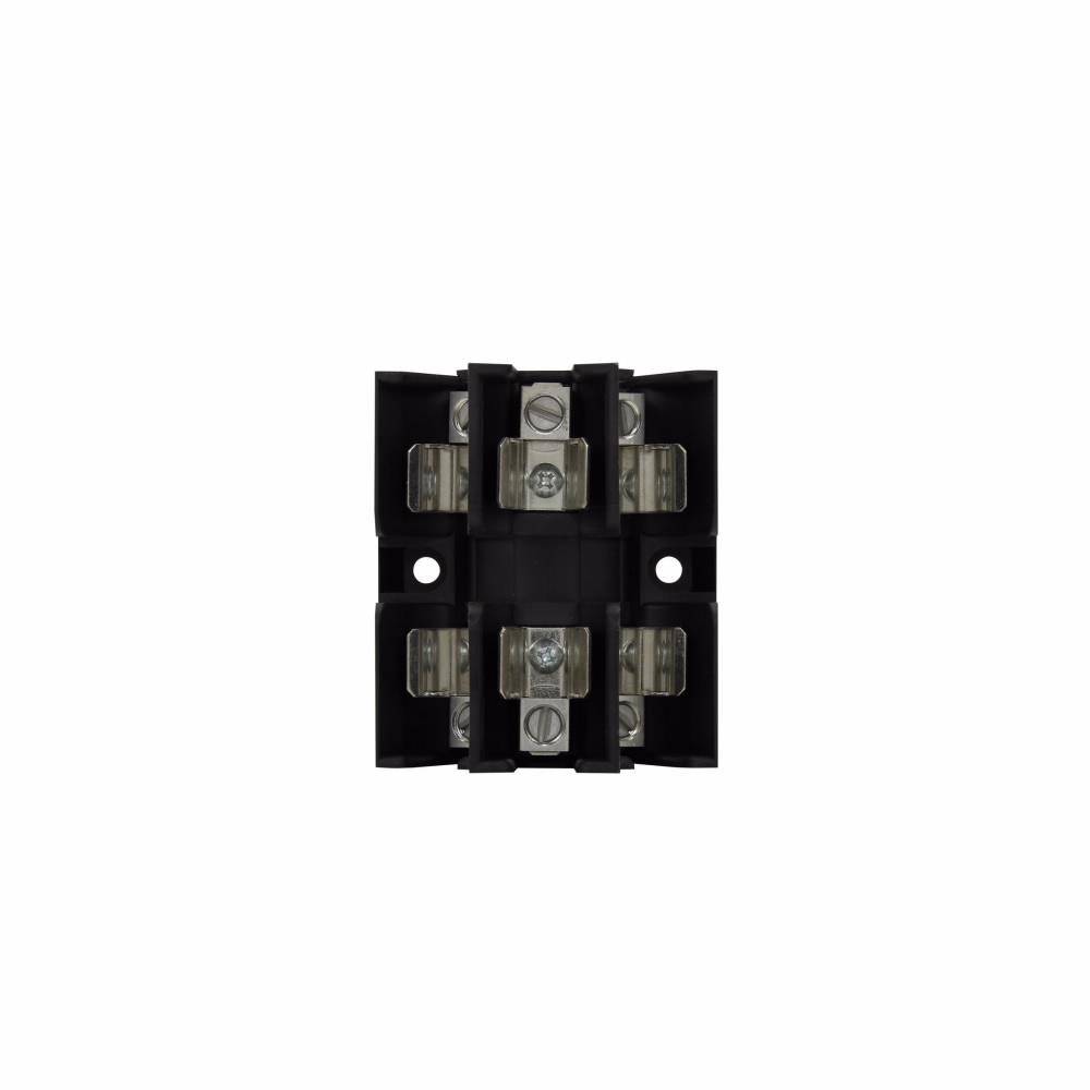 Edison JP60030-3CR Pyramid/Open Style Fuse Block, 600 VAC/VDC, 30 A, J Class, 14 to 2 AWG Wire, 3 Poles