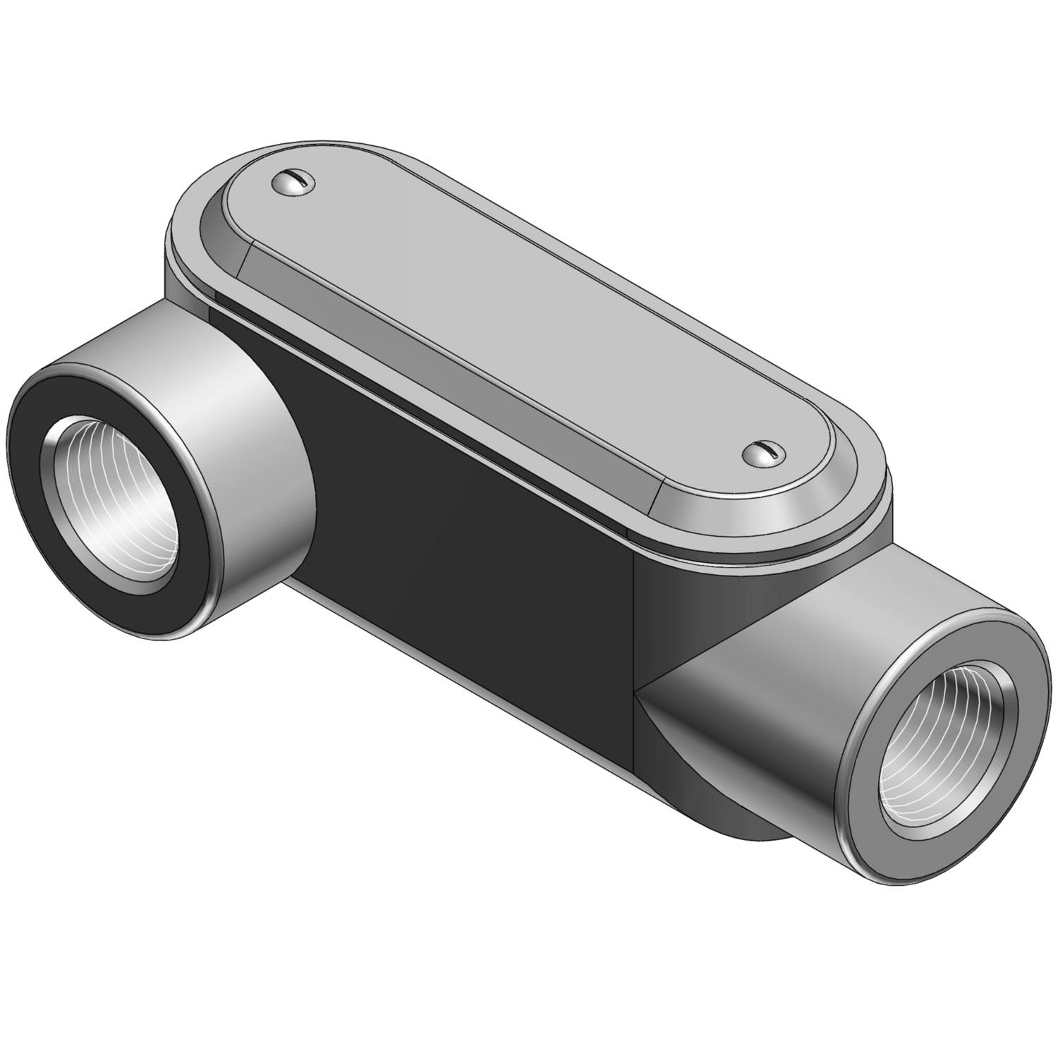 T&B® BlueKote® LR57CG-TB Type LR Pre-Assembled Conduit Body With Cover, Gasket, 1-1/2 in Hub, Form 7 Form, 26.4 cu-in Capacity, Iron, Epoxy Powder Coated/Zinc Plated