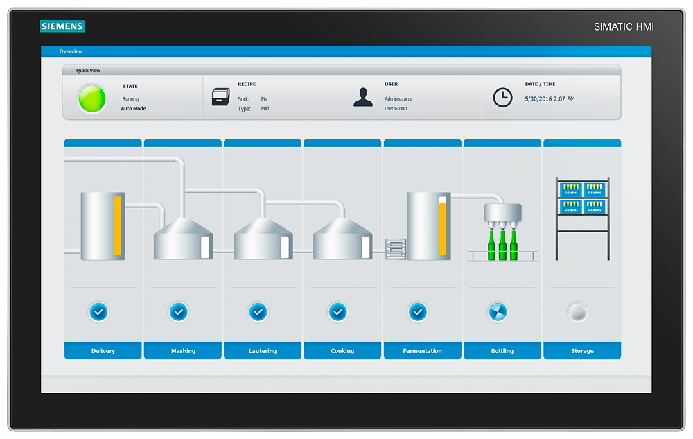 Siemens SIMATIC 6AV74668MA100AA0 IFP2200 Neutral Design TFT Flat Panel, 22 in Screen, 0.2475 mm Dot Pitch/Pixel Pitch, 1920 x 1080 pixel