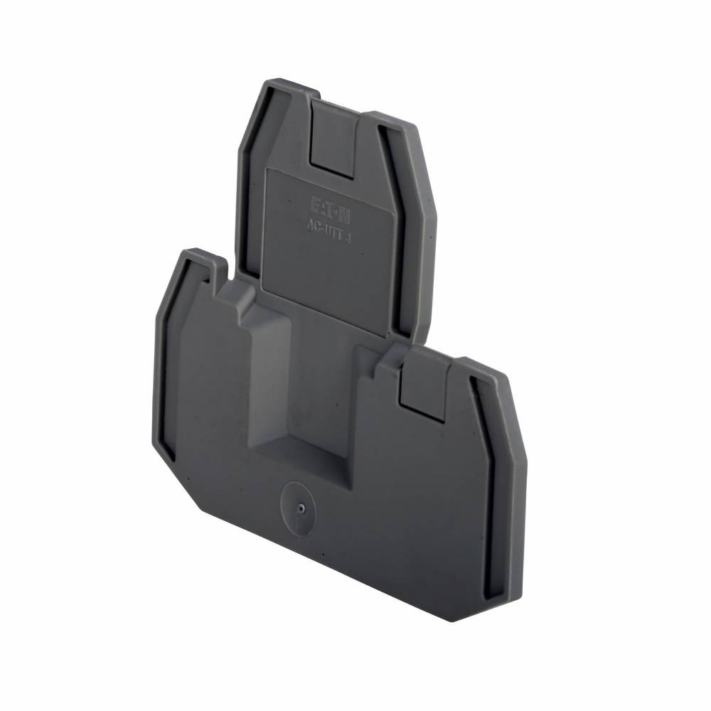 EATON XBACUTT4 1-Tier Feed-Through Terminal Block End Cover, For Use With XBUTT4 and XBUTT4PE Terminal Block, Polyamide, Gray
