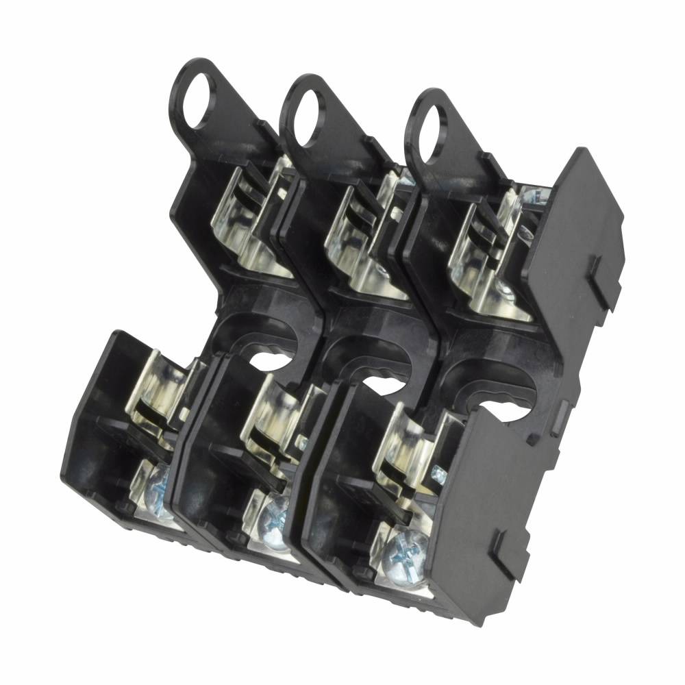Edison HM25030-3SR Modular Fuse Block, 250 VAC, 30 A, Class: H, 18 to 10 AWG Wire, 3 Poles