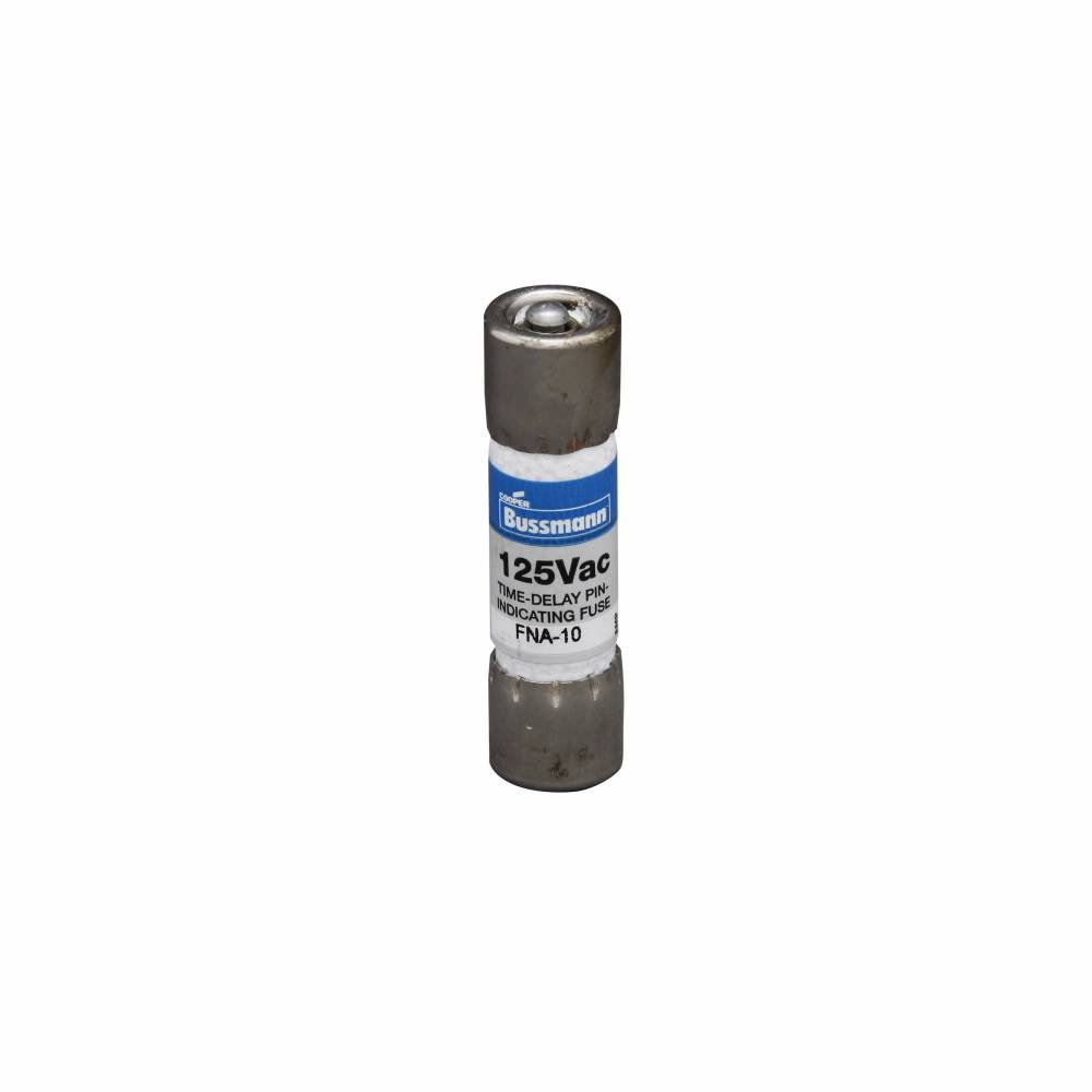 Bussmann FNA-8 Pin Indicating Time Delay Midget Fuse, 8 A, 125 VAC, 10000 A Interrupt, Class: Supplemental, Cartridge Body