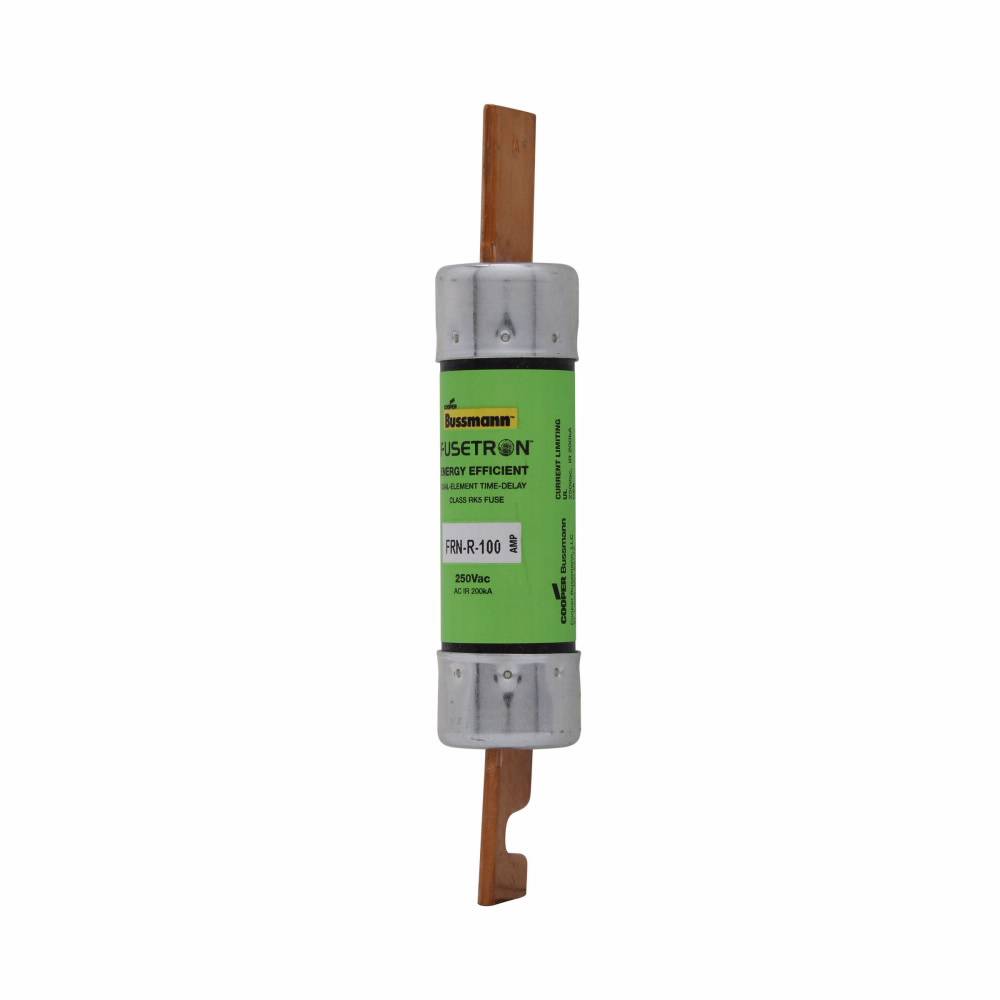 Bussmann Fusetron™ FRN-R-100 Current Limiting Time Delay Fuse, 100 A, 250 VAC/125 VDC, 20/200 kA Interrupt, RK5 Class, Cartridge Body