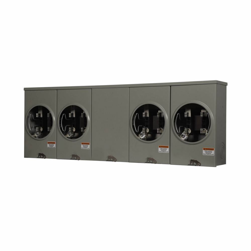 EATON 1004438BCH 4-Position 3-Wire Meter Socket, 600 VAC, 200 A, 1 ph Phase