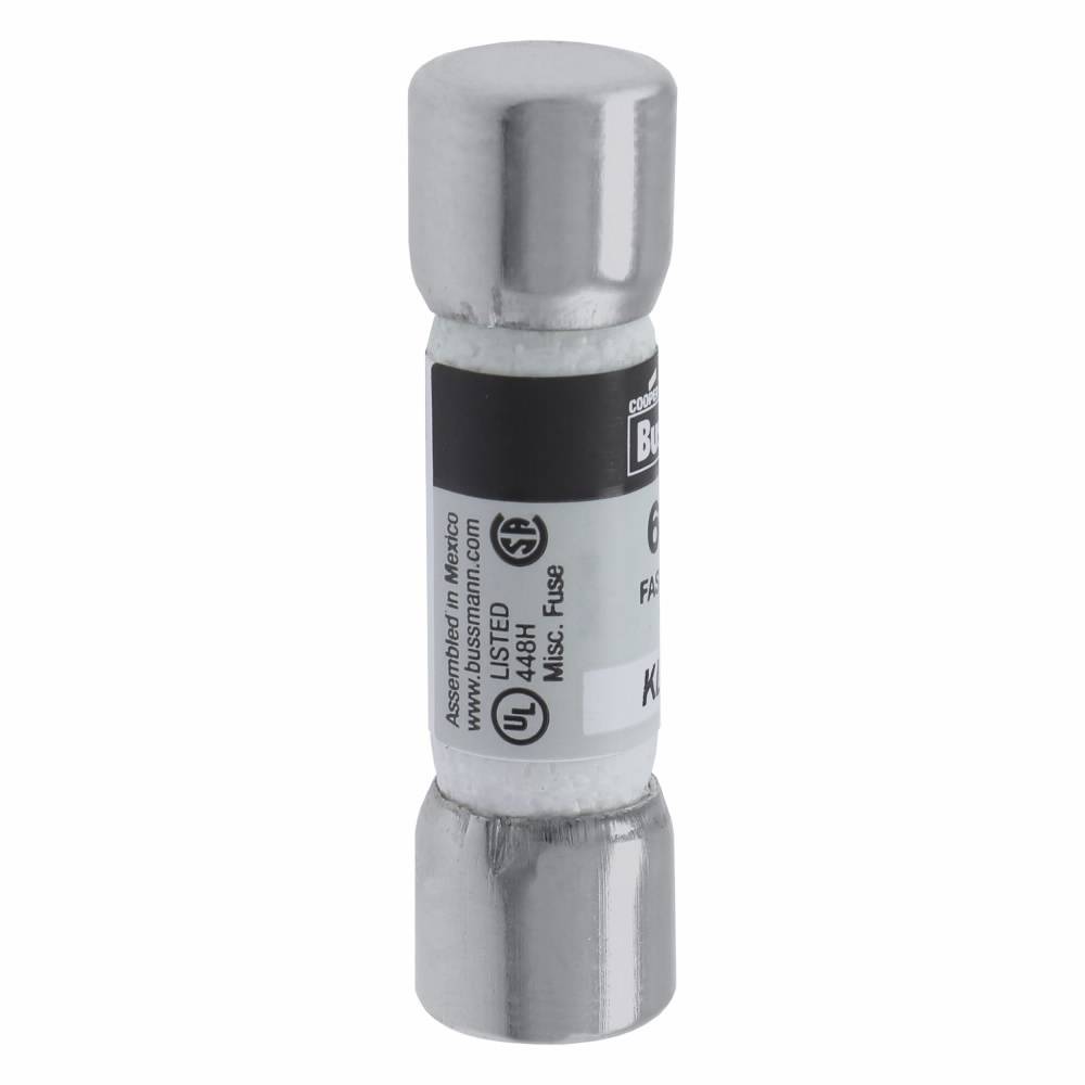Bussmann KLM-8 Fast Acting Fuse, 8 A, 600 VAC/VDC, 100/50 kAIC Interrupt, Class: Supplemental, Cartridge Body