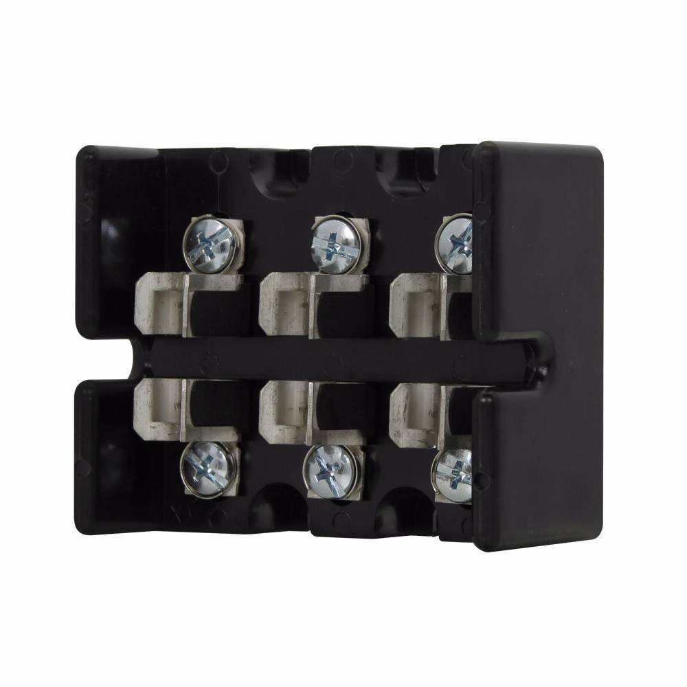 Edison T30030-3SR Open Fuse Block, 300 VAC/VDC, 30 A, Class: T, 10 AWG Cu Wire, 3 Poles