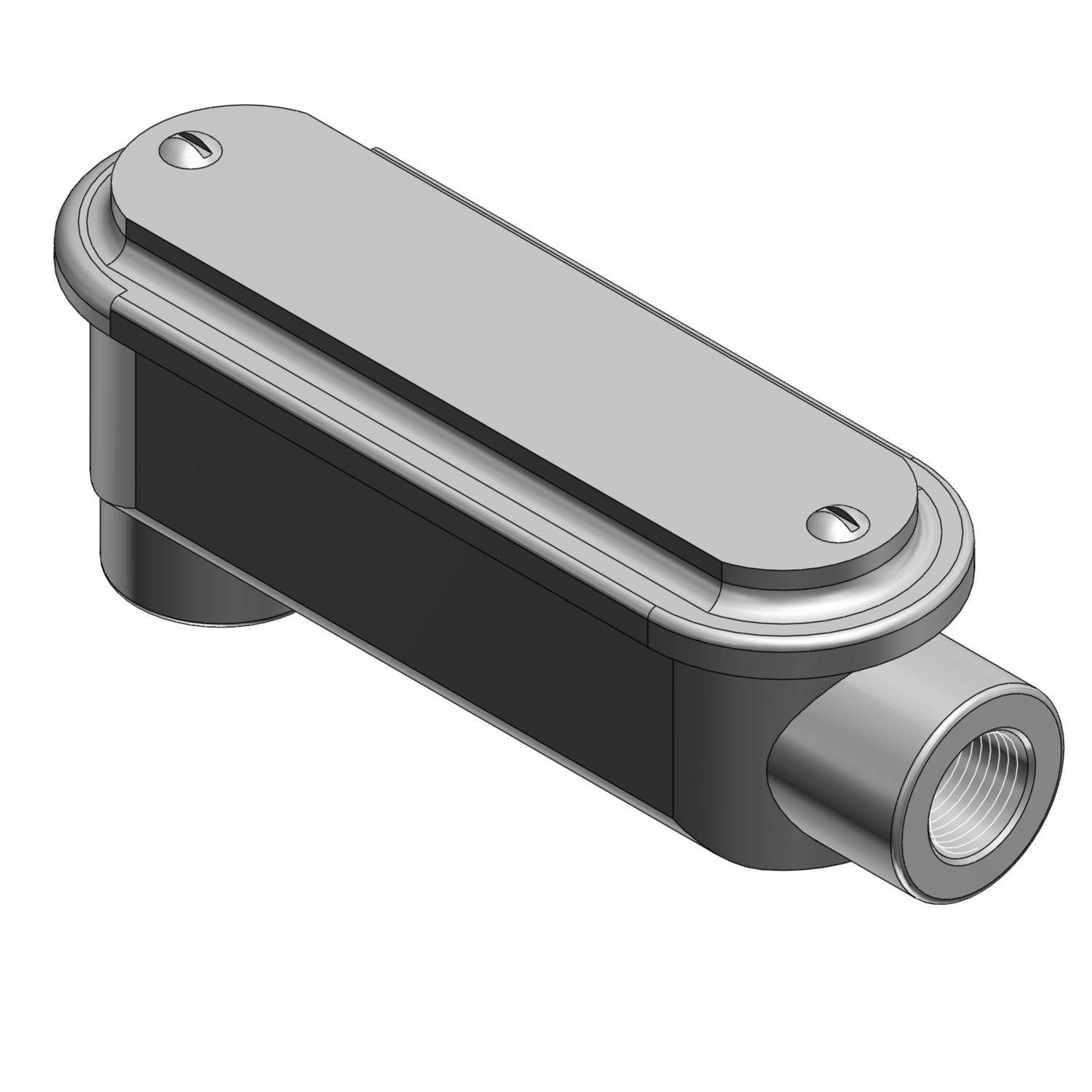 T&B® BLB6-TB Type LB Conduit Body With Cover, Gasket, 2 in Hub, Mogul Form, 78 cu-in Capacity, Gray Iron, Electro Galvanized