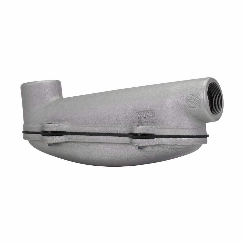 EATON Crouse-Hinds Condulet® LBD8800 Type LBD Mogul Conduit Body With Cover and Neoprene Gasket, 3 in Hub, Copper-Free Aluminum, Aluminum Acrylic Painted/Electro-Galvanized