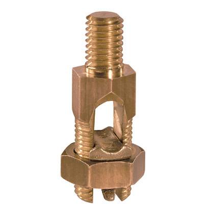 Panduit® StructuredGround™ SP1-4L-C Premium Grade Grounding Service Post Connector, 1 Conductors, 10 to 4 AWG Conductor, 5/16-18 Stud, Copper