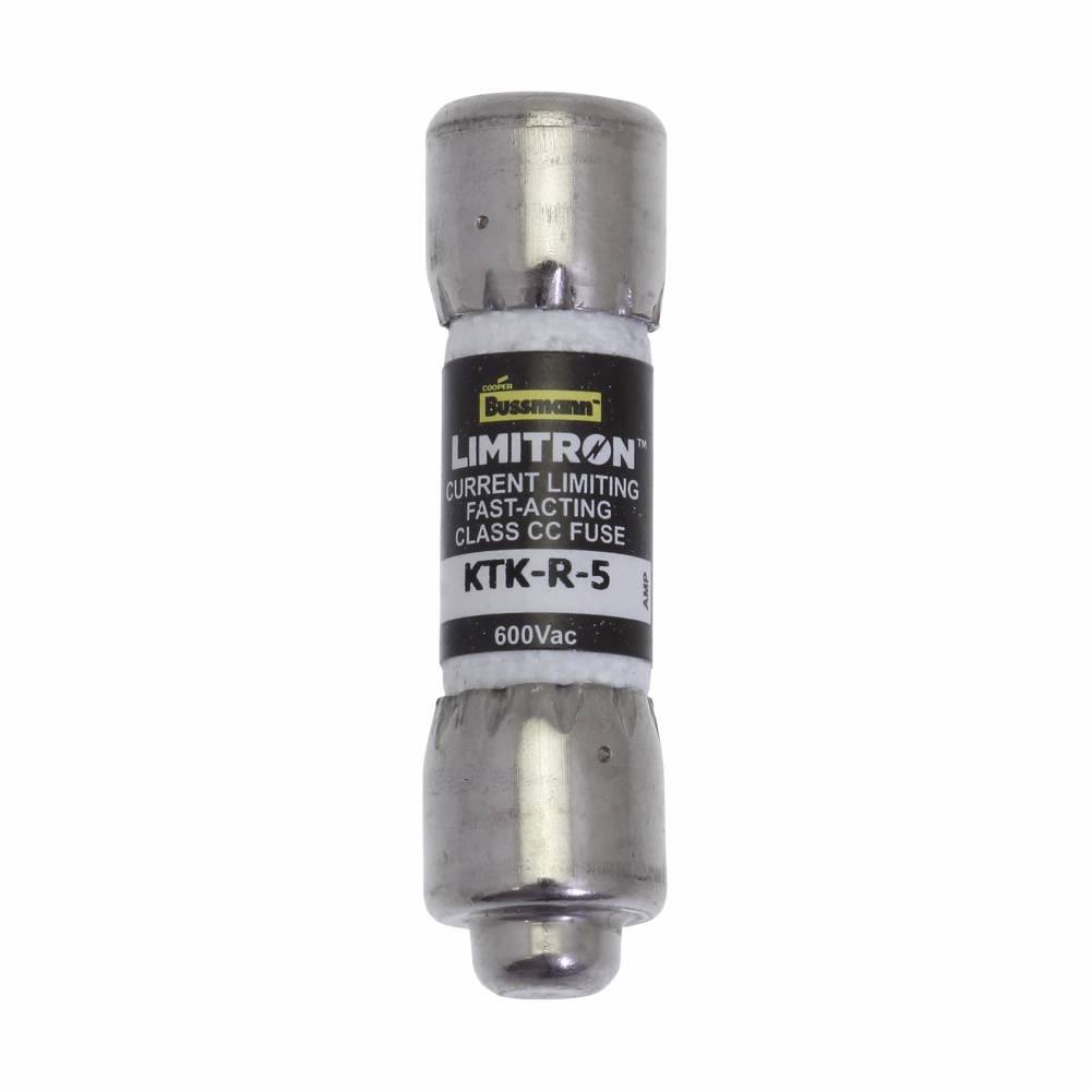 Bussmann Limitron™ KTK-R-5 Fast Acting Current Limiting Low Voltage Fuse, 5 A, 600 V, 200 kA Interrupt, CC Class, Cartridge Body