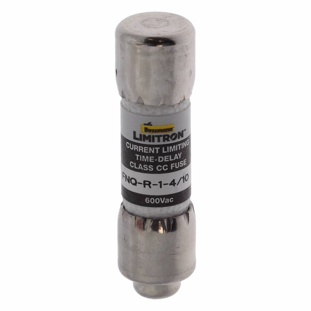 Bussmann CC-Tron® FNQ-R-1-4/10 Current Limiting Time Delay Fuse, 1.4 A, 600 V, 200 kAIC Interrupt, CC Class, Cylindrical Body
