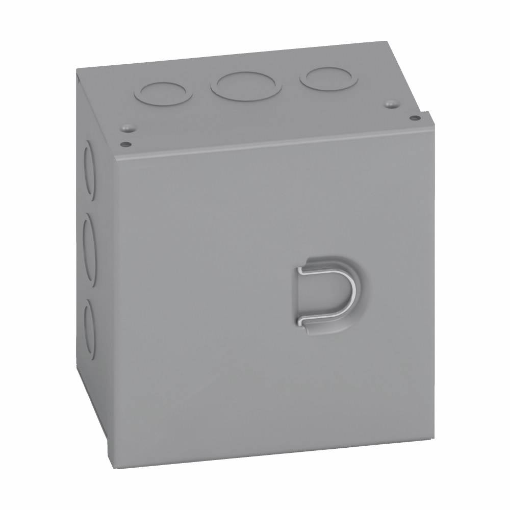 B-Line 12126 HC Junction Box With Knockout, 12 in H x 12 in W x 6 in D, Hinged Cover, NEMA 1/IP30 NEMA Rating, Carbon steel