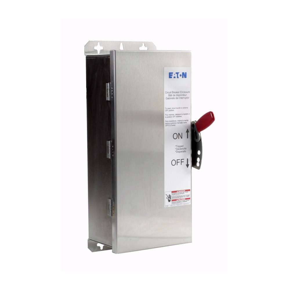 EATON WFDN100 C Series Dustproof Circuit Breaker Enclosure, 9.31 in L x 8.84 in W x 19.91 in H, NEMA 4/4X/5, Stainless Steel