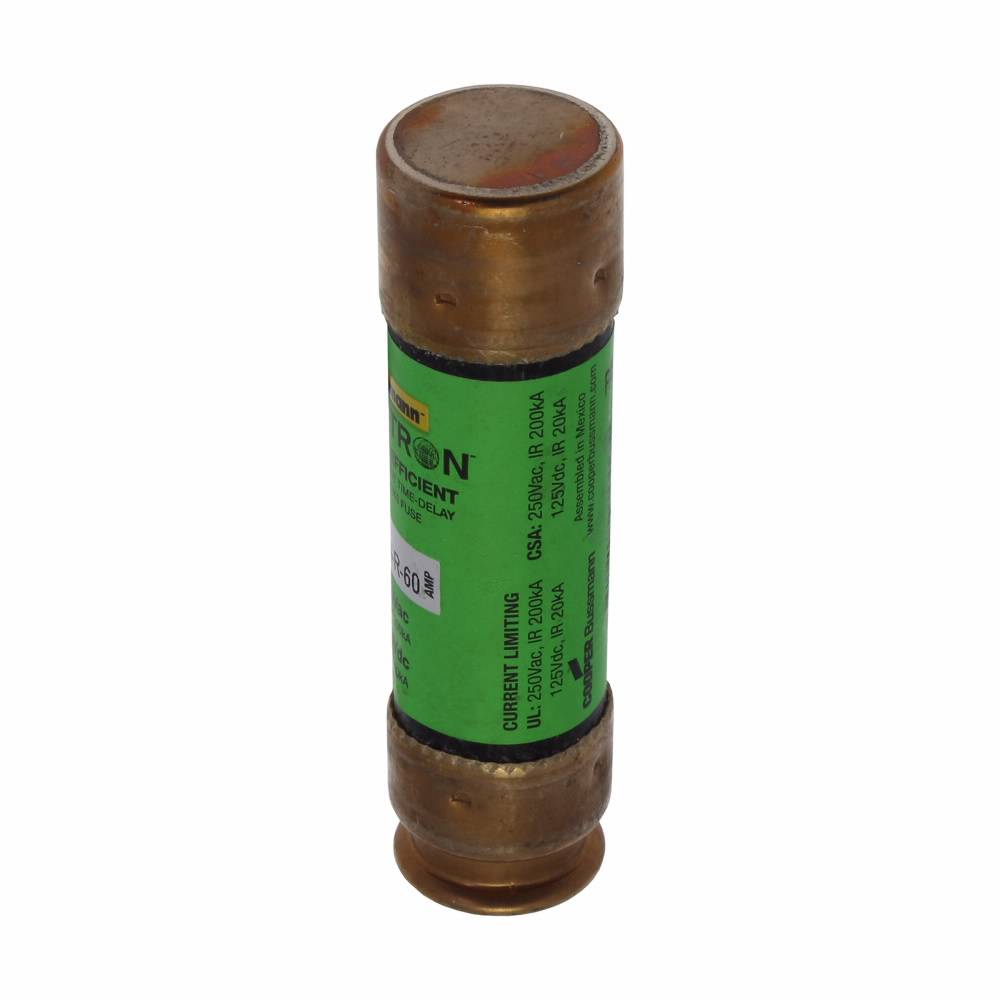 Bussmann Fusetron™ FRN-R-60 Current Limiting Time Delay Fuse, 60 A, 250 VAC/125 VDC, 20/200 kA Interrupt, RK5 Class, Cylindrical Body