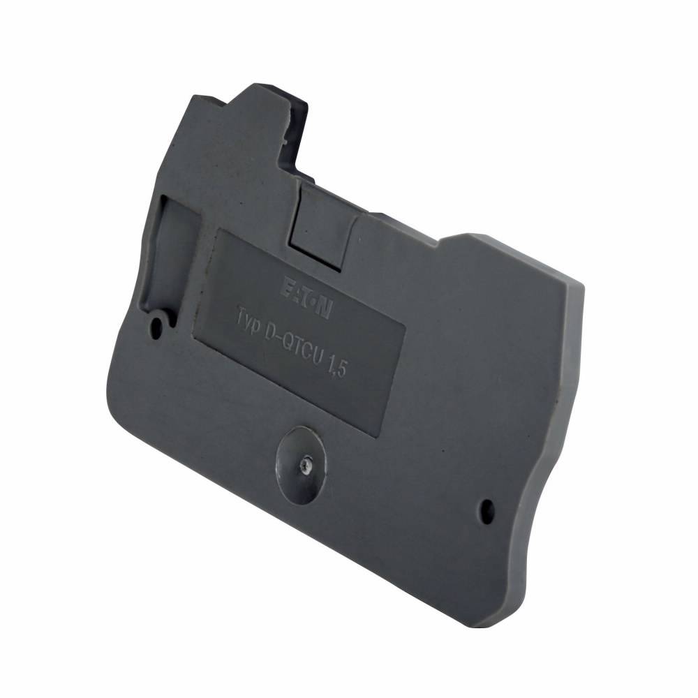 EATON XBACQU15 End Cover, For Use With XB Series XBQU15/XBQU15PE IDC Hybrid Terminal/Ground Block, Gray