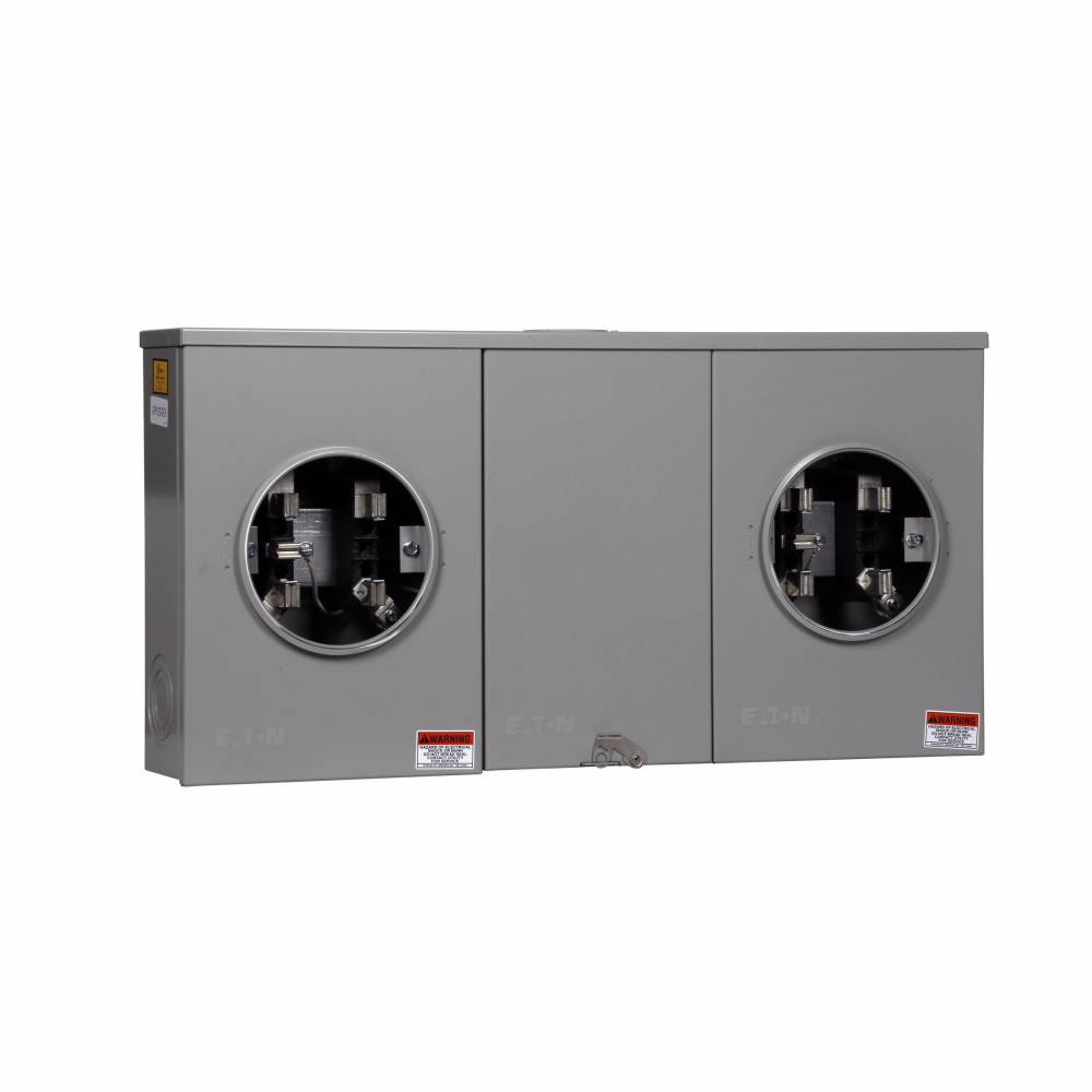 EATON 1009579ACH 5-Position 3-Wire Horizontal Ganged Horn Bypass Meter Socket, 600 VAC, 200 A, 1 ph Phase