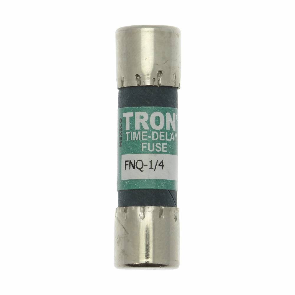 Bussmann Tron® FNQ-1/4 Low Voltage Supplemental Time Delay Midget Fuse, 1/4 A, 500 VAC, 10000 A Interrupt, Class: Supplemental, Cartridge Body