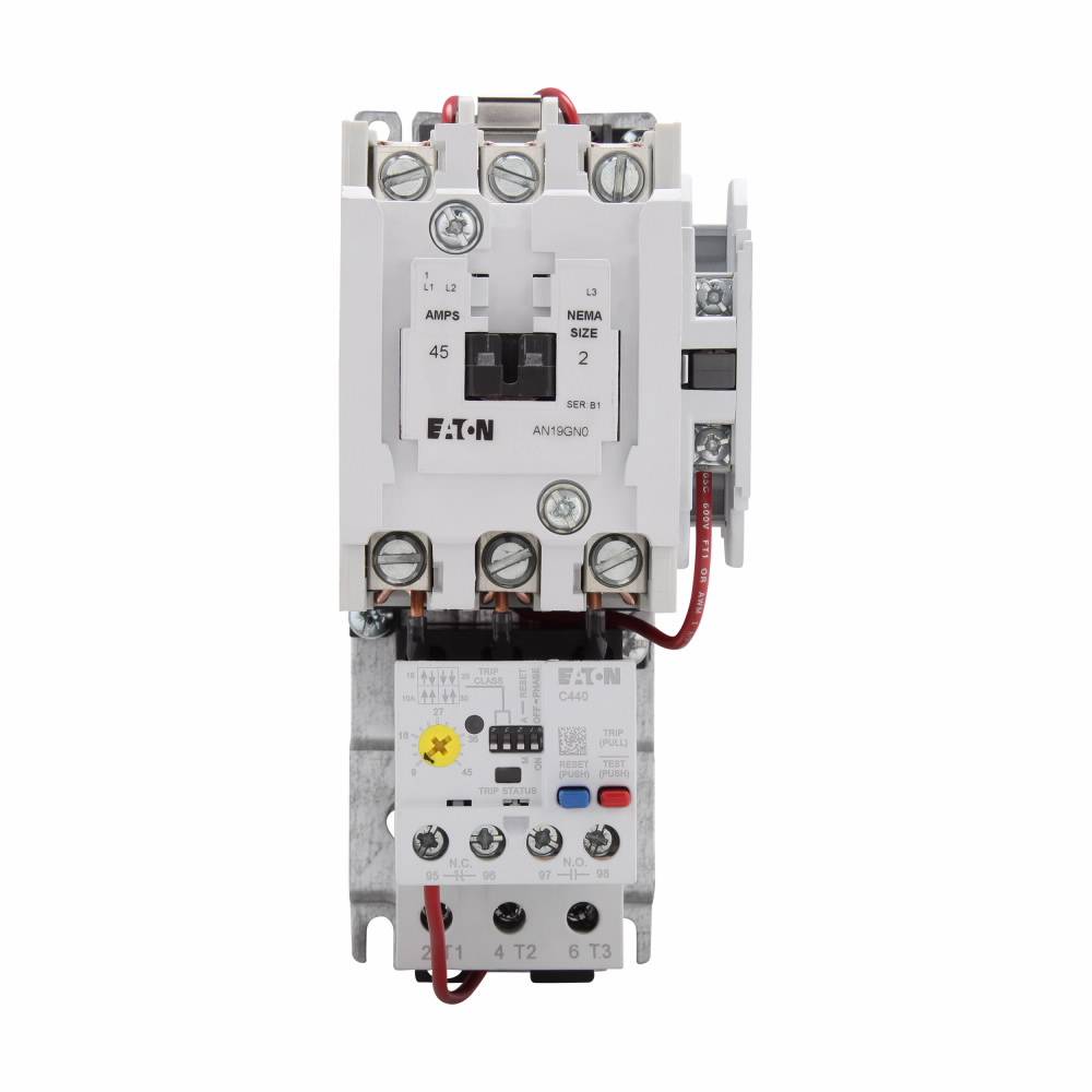 EATON AN19GN0A5E045 Freedom Full Voltage Open NEMA Starter With C440 EOLR Standard Feature Set, SEL Reset, SEL Class (10a, 10, 20, 30), 110/120 VAC V Coil, Non-Reversing Action, 3 Poles, NEMA 2 Enclosure