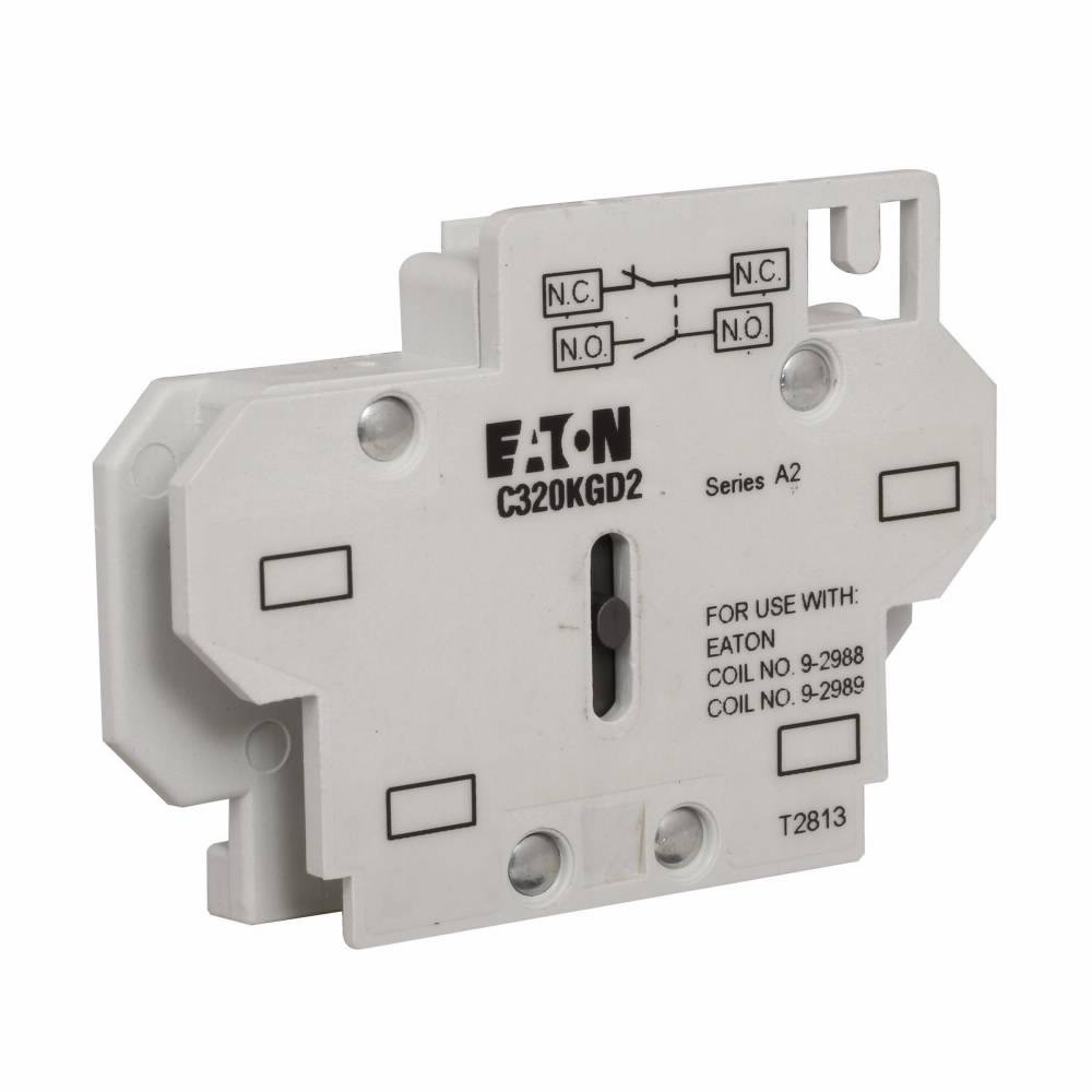 EATON C320KGD2 Freedom Interlock Auxiliary Contact, 6.4 A, 2 Contacts, Silver Cadmium Alloy