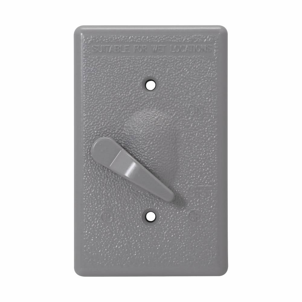 Crouse-Hinds TP7280 Toggle Switch Weatherproof Outlet Cover With Gasket, Stamped Aluminum