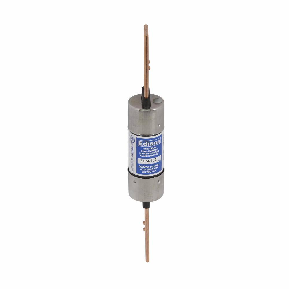 Bussmann ECSR100 Current Limiting Time Delay Fuse, 100 A, 600 V, 200 kA Interrupt, RK5 Class, Cylindrical Body