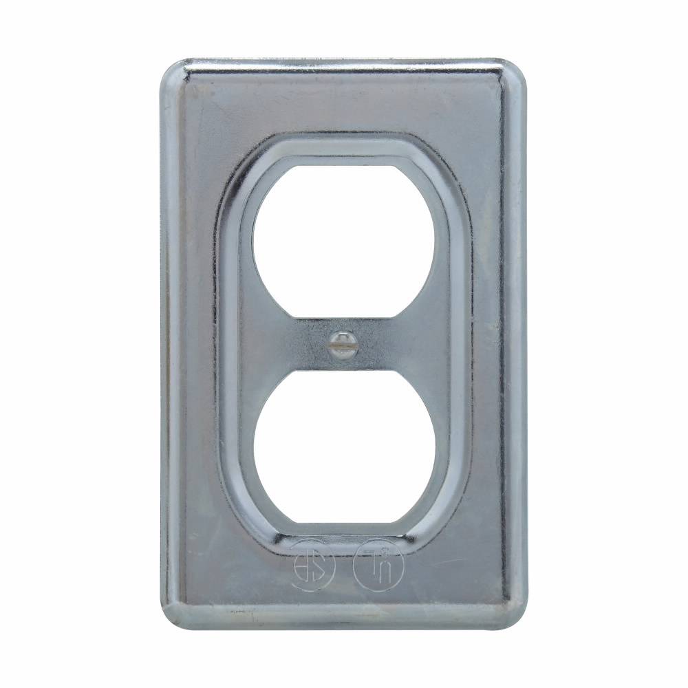 Crouse-Hinds DS23 DS Series Device Box Cover With Operating Mechanism, 2-3/4 in L x 0.19 in W, Duplex Receptacle Cover, Sheet Steel