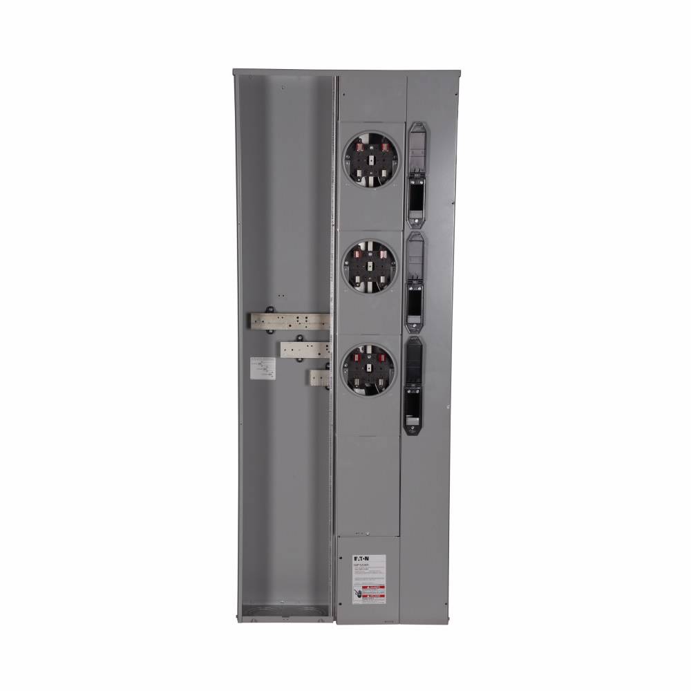 EATON 1MP3206RC Group Metering Meter Pack, 200 A Self-Contained Socket, Underground Feed, 120/240 VAC, 600 A Bus