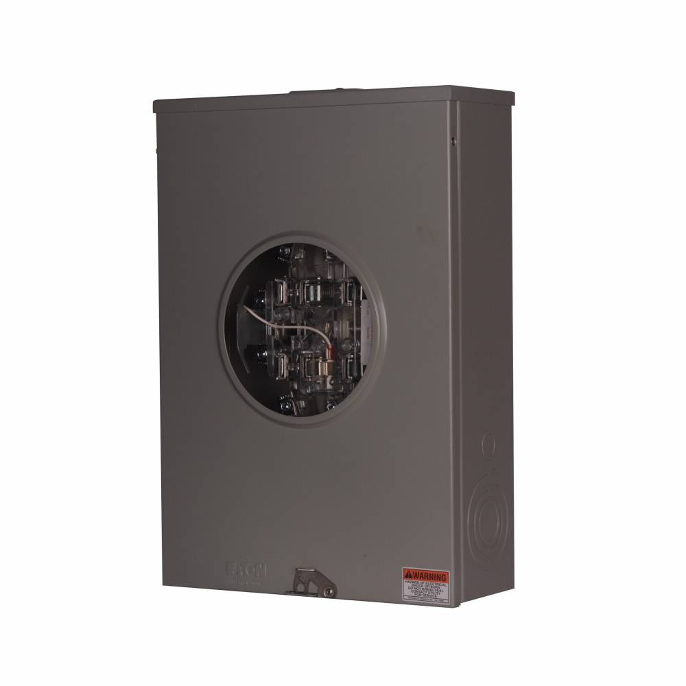 EATON Cutler-Hammer 1006353CCH 4-Wire 1-Position Commercial Service Single Meter Socket With Lever Bypass, 600 VAC, 200 A, 3 Phase