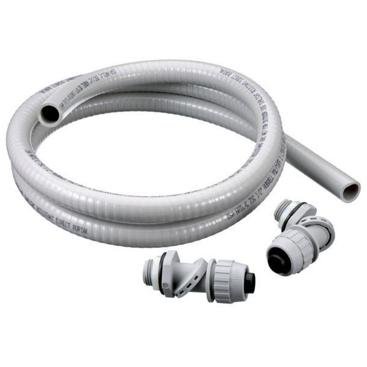 Wiring Device-Kellems PS05GYKIT Non-Metallic Standard Liquidtight Conduit Kit, 1/2 in Trade, 6 ft L, Nylon/PVC