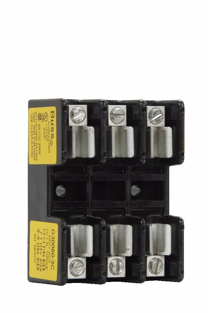 EATON G30060-3C Power Fuse Block, 480 V, 35 to 60 A, Class: G, 14 to 2 AWG, 8 to 2 AWG Wire