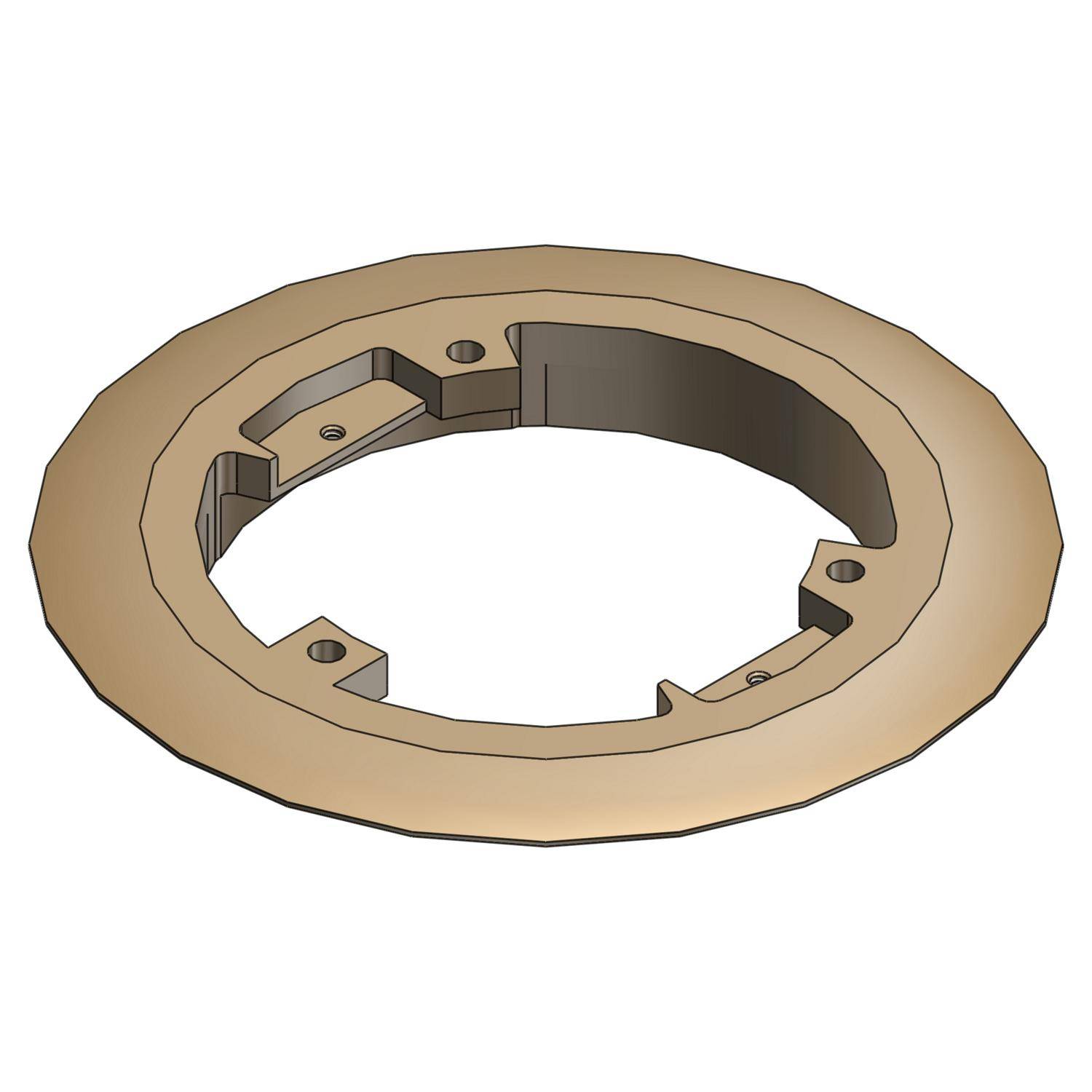 Steel City® P-60-CP 1-Piece Recessed Service Carpet Plate, 5-11/16 in Dia, Brass