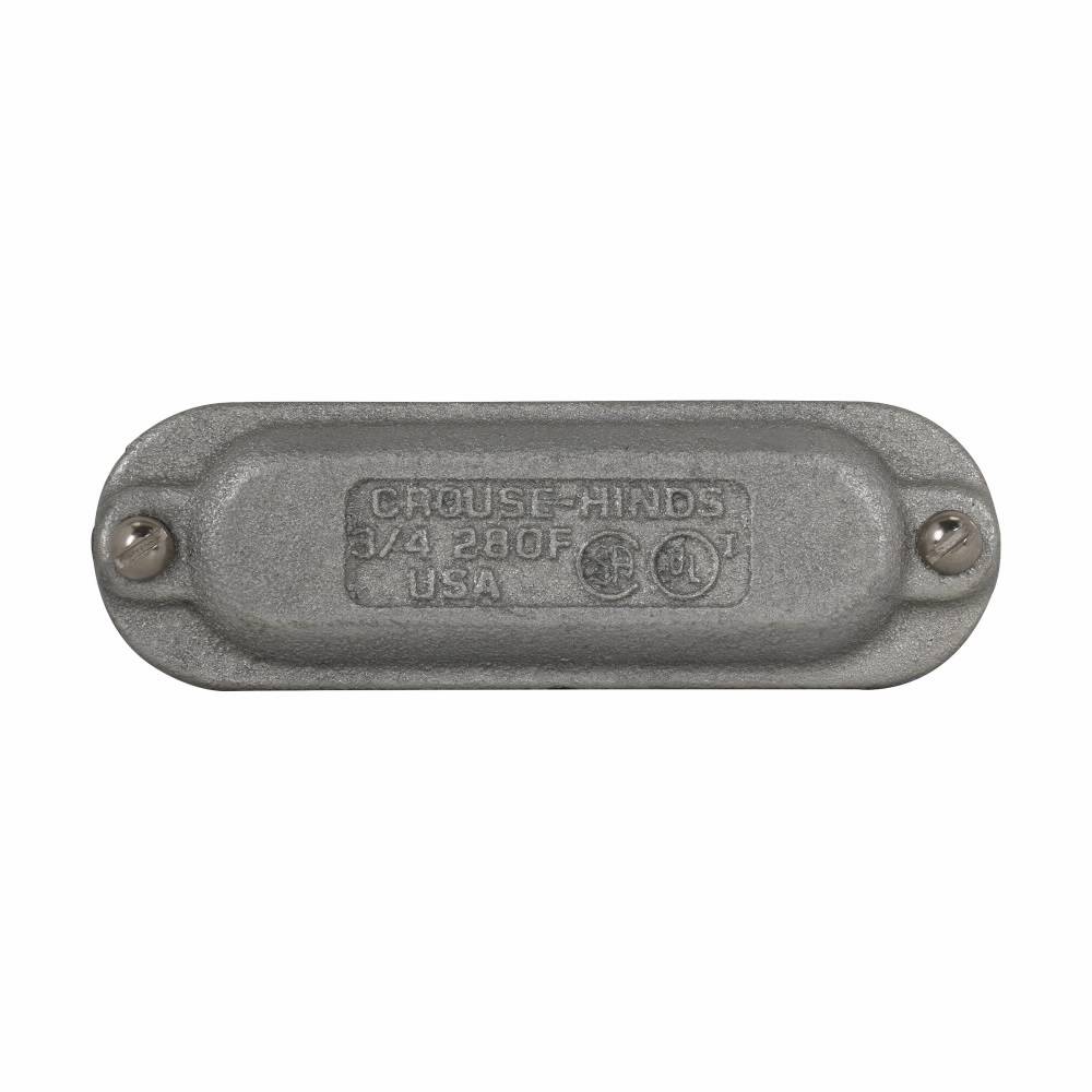 Crouse-Hinds Condulet® 580F Form 8 Conduit Body Cover, 1-1/2 in Hub, For Use With Conduit Body, Feraloy Iron Alloy, Electro-Galvanized/Aluminum Acrylic Painted