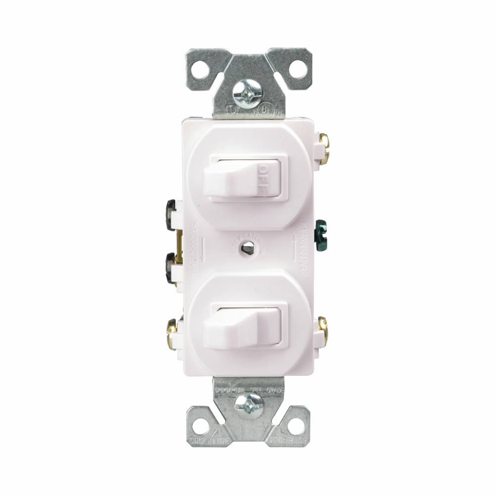 EATON Arrow Hart® 275W-BOX 3-Way Duplex AC Toggle Combination Switch, 120 VAC, 15 A, 1 Poles