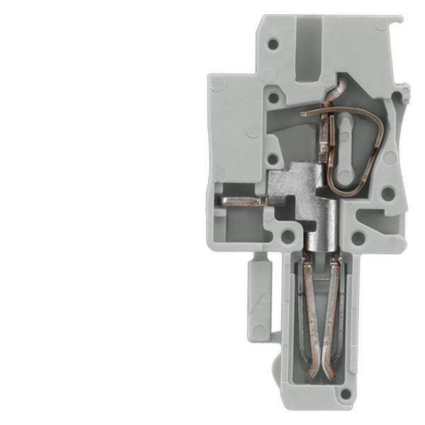 Siemens 8WH90401DB00 Bridgeable Plug-In Coupling With Slot, 0.08 to 2.5 sq-mm Spring Loaded Connection, 500 VAC, 24 A, Left Construction, DIN Rail Mount