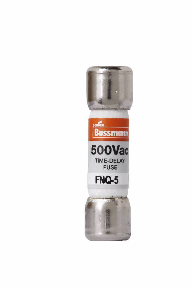Bussmann Tron® FNQ-5 Low Voltage Supplemental Time Delay Midget Fuse, 5 A, 500 VAC, 10000 A Interrupt, Class: Supplemental, Cartridge Body