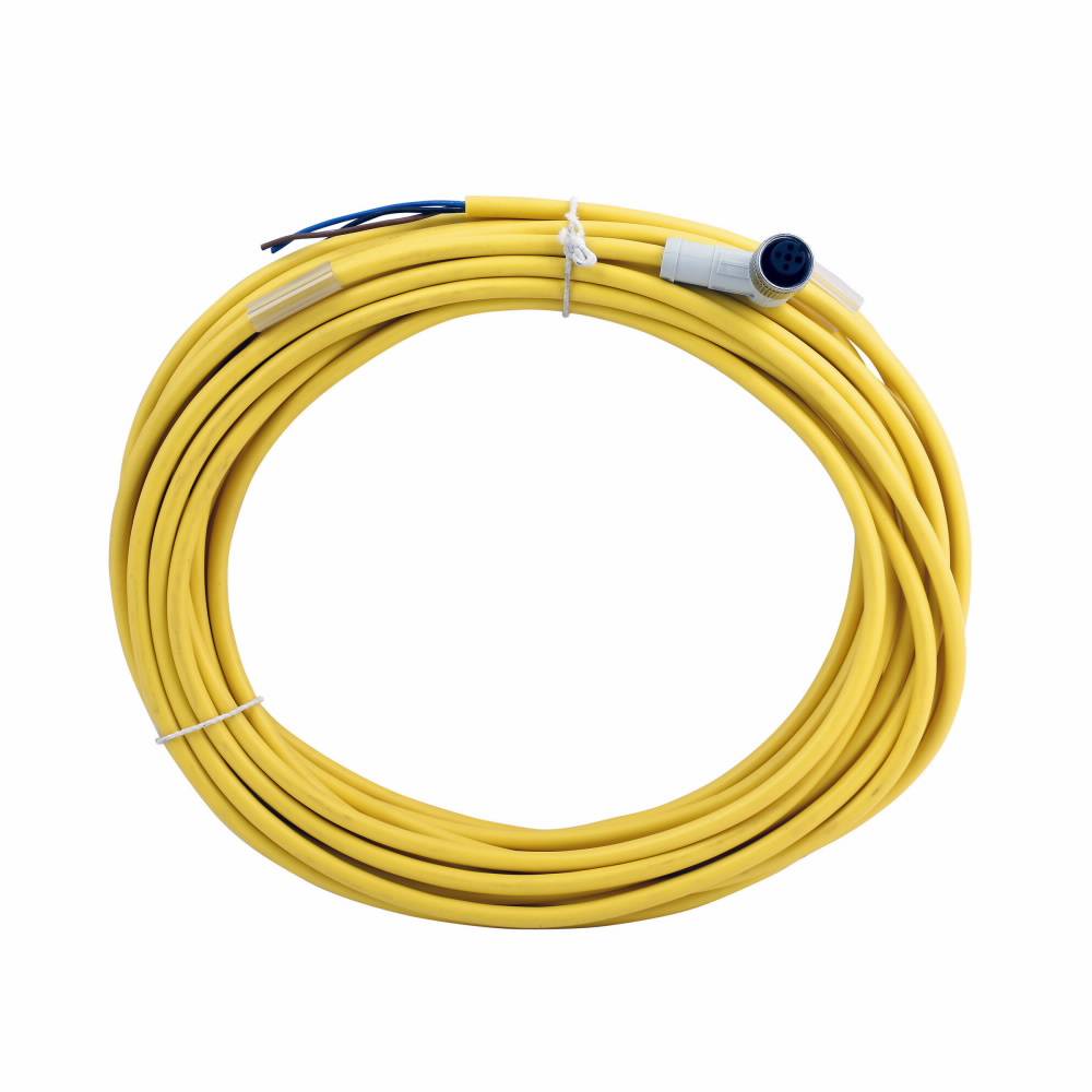 EATON CSDR4A3CY2210 Global Plus 3-Wire Single End Photoelectric Sensor Cable Connector, 4-Pin Micro-Style Female Connector, 32.8 ft L Cable, 3 Poles