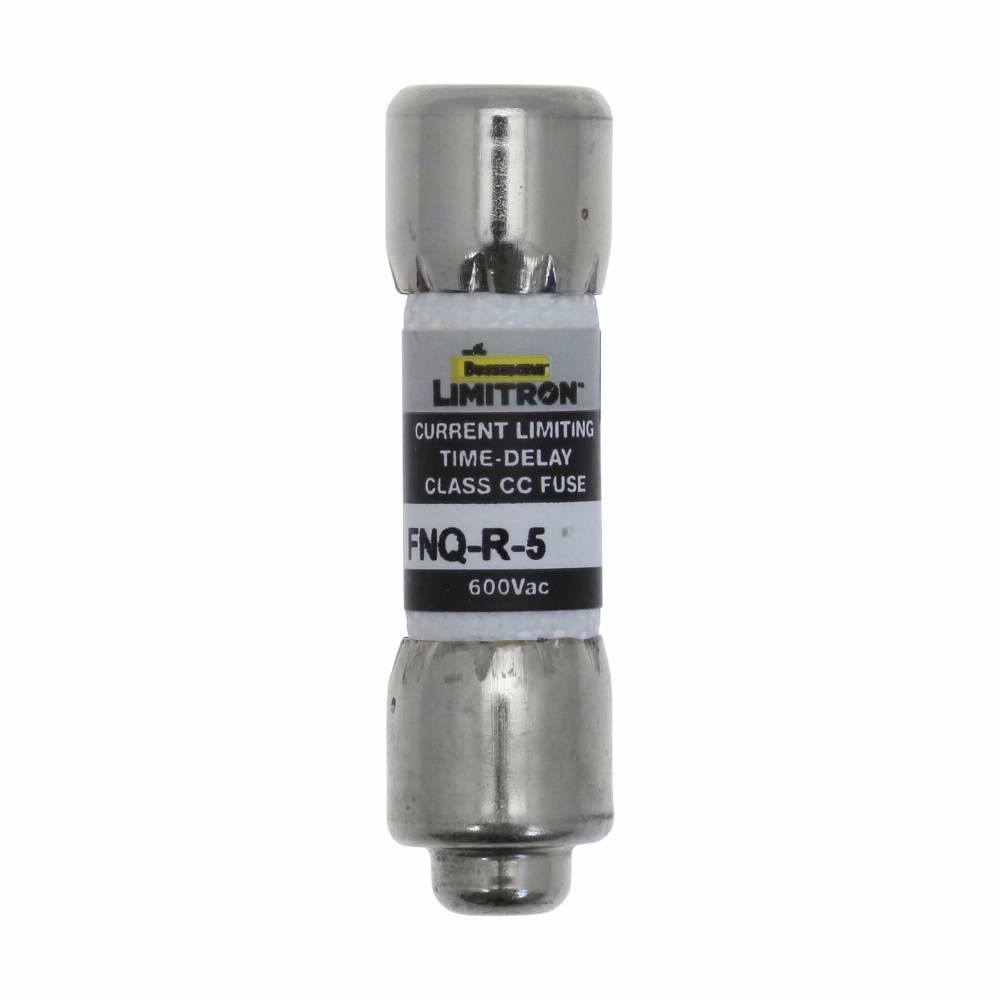 Bussmann CC-Tron® FNQ-R-5 Current Limiting High Inrush Time Delay Fuse, 5 A, 600 V, 200 kA Interrupt, CC Class, Cylindrical Body