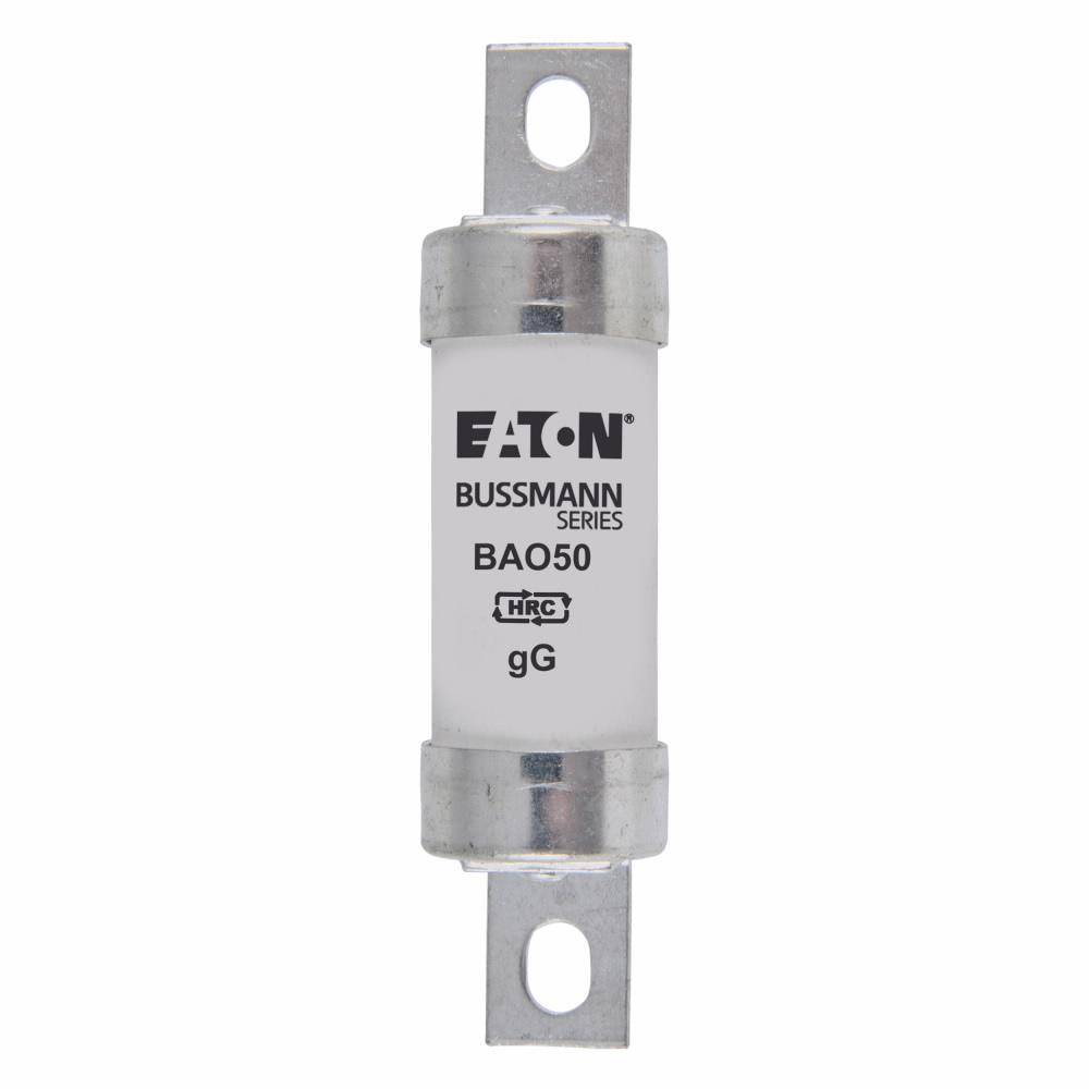 Edison BAO50 Offset Bolted Tag Low Voltage HRC Fuse Link, 500 VAC, 50 A, Ceramic