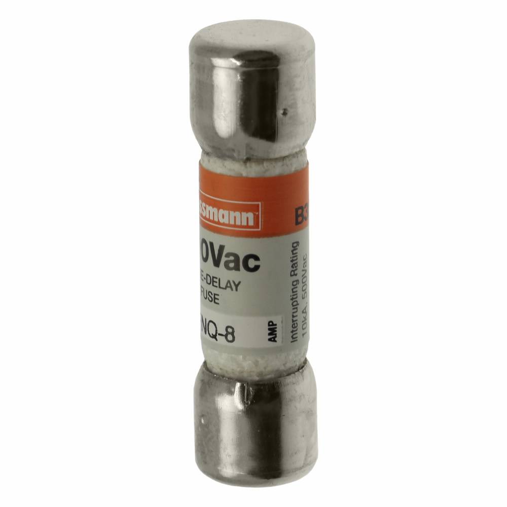 Bussmann Tron® FNQ-8 Low Voltage Supplemental Time Delay Midget Fuse, 8 A, 500 VAC, 10000 A Interrupt, Class: Supplemental, Cartridge Body