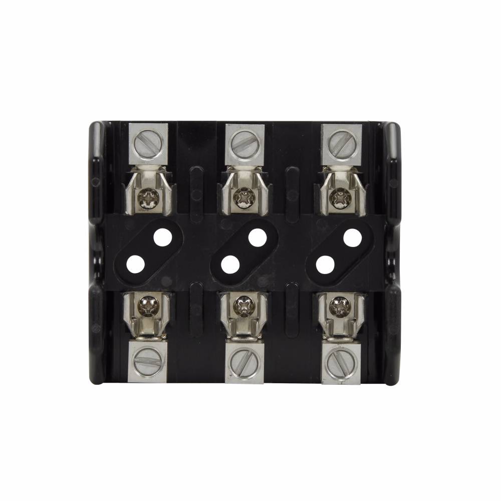 Edison T60030-3CR Open Style Fuse Block, 600 VAC/VDC, 1/2 to 30 A, T Class, 14 to 2 AWG Wire, 3 Poles
