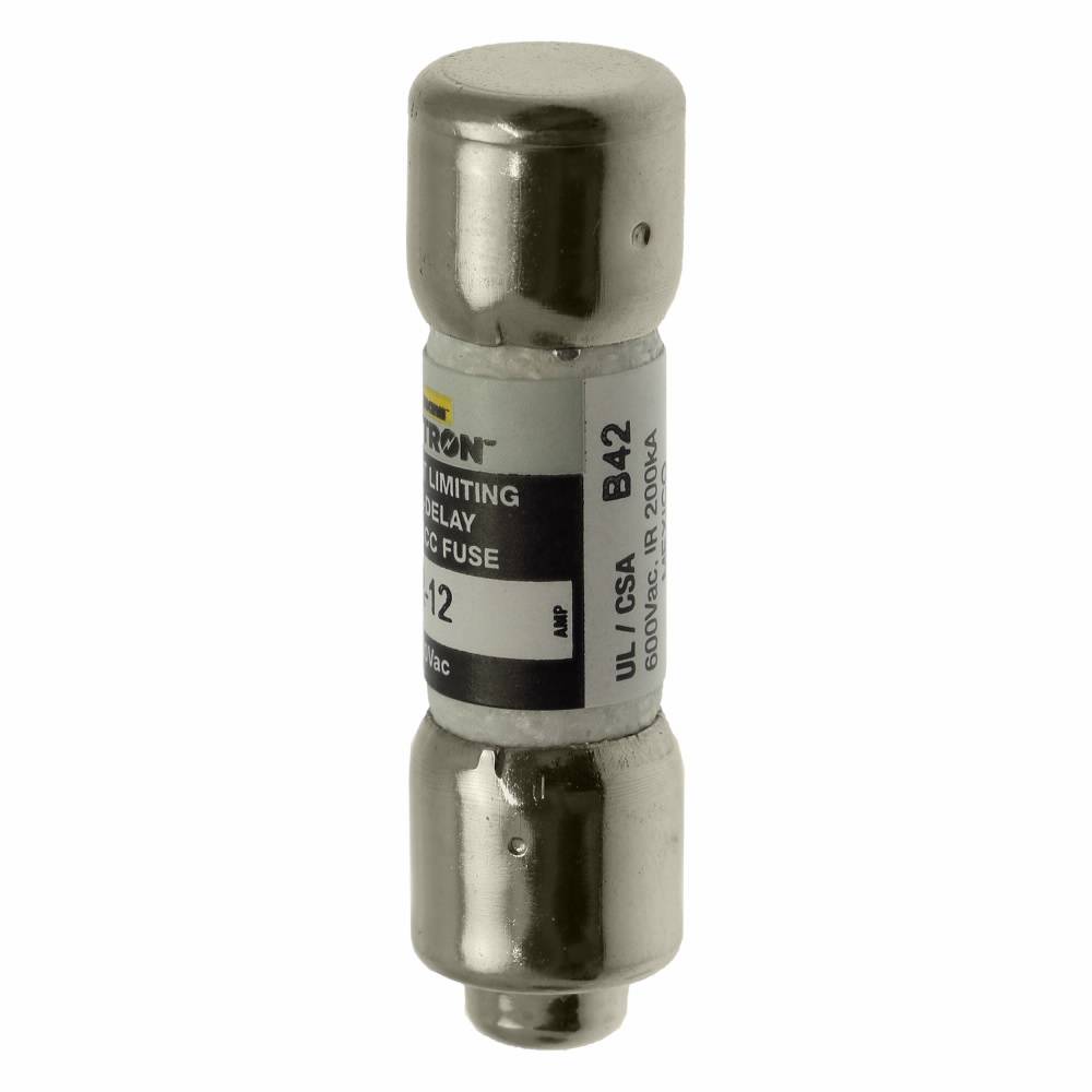 Bussmann CC-Tron® FNQ-R-12 Time Delay Fuse, 12 A, 600 V, 200 kA Interrupt, CC Class, Cylindrical Body
