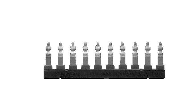 Siemens 8WA7163 Connection Comb, For Use With 8WA 6 sq-mm Measuring transformer Terminal, 10-Pole, 35 mm DIN Rail Mount, Screw Connection, Metal, Black