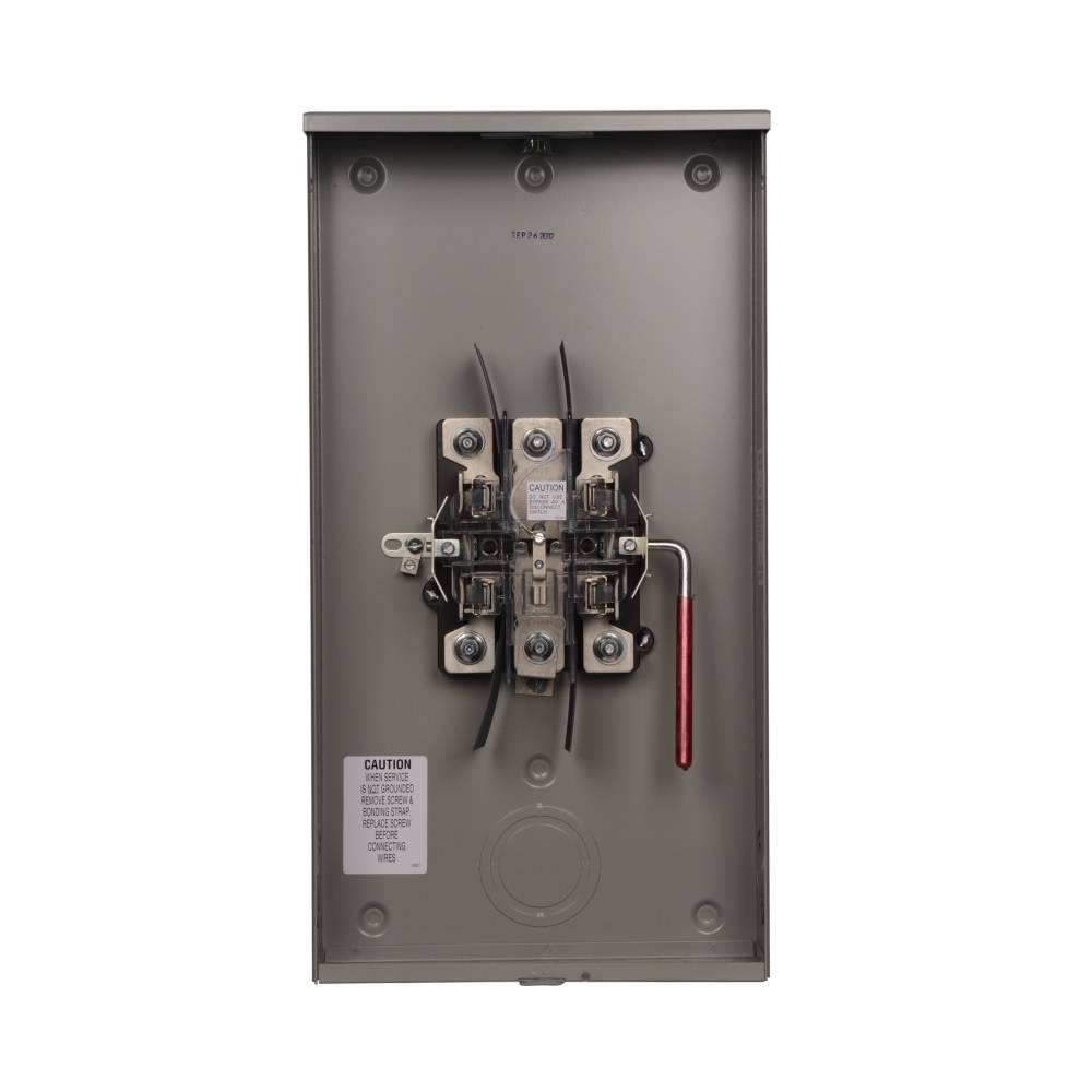 EATON 1008632ECH 1-Position 3-Wire Lever Bypass Meter Socket, 600 VAC, 200 A, 1/3 ph Phase