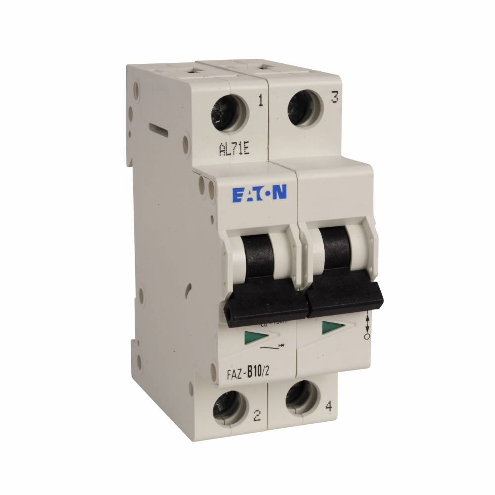 EATON FAZ-B20/2 Supplementary Protector, 480Y/277 VAC, 20 A, 7.5 to 15 kA Interrupt, 2 Poles, 3-5X/B-Curve Trip
