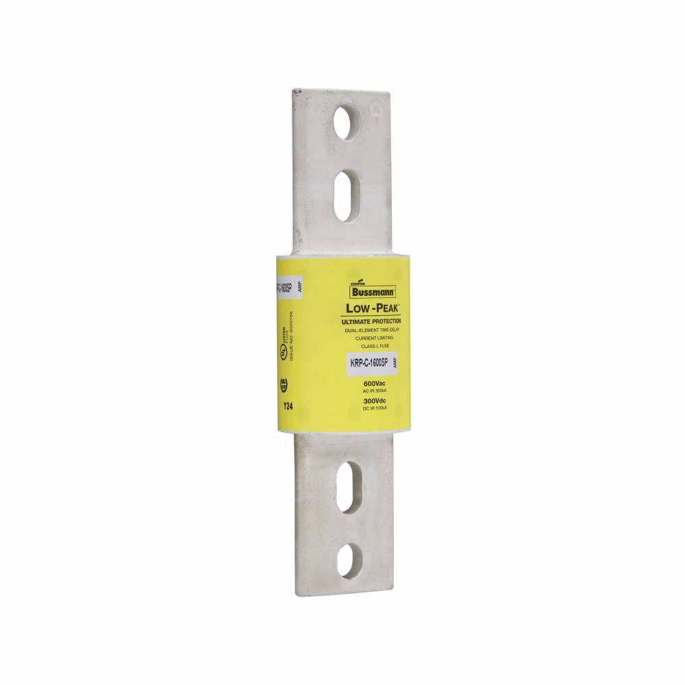 Bussmann Low-Peak™ KRP-C-1600SP KRP-C-SP Current Limiting Time Delay Fuse, 1600 A, 600 VAC/300 VDC, 100/300 kA Interrupt, L Class, Cartridge Body