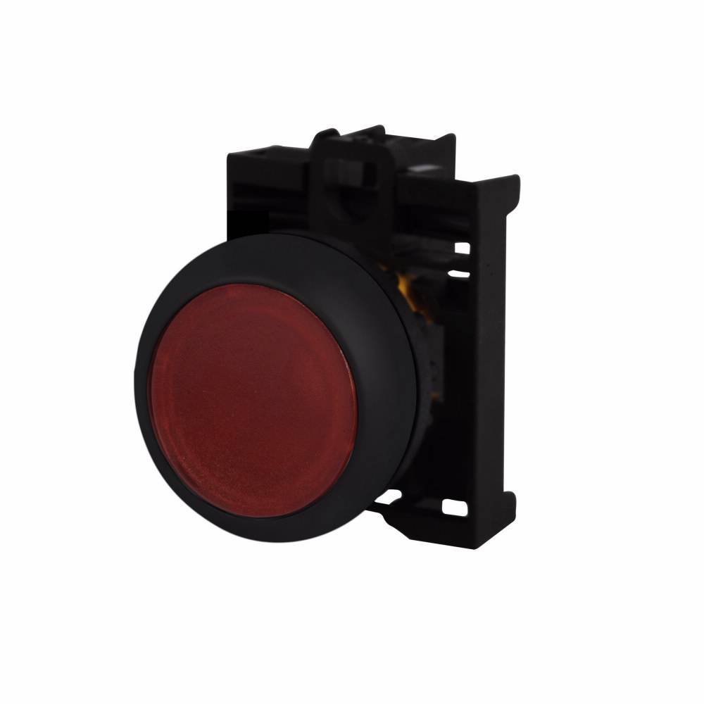 EATON M22S-DL-R-K11-R RMQ-Titan M22 Modular Illuminated Pushbutton, 22.5 mm, 1NC-1NO Contact, Flush Button Operator, Red