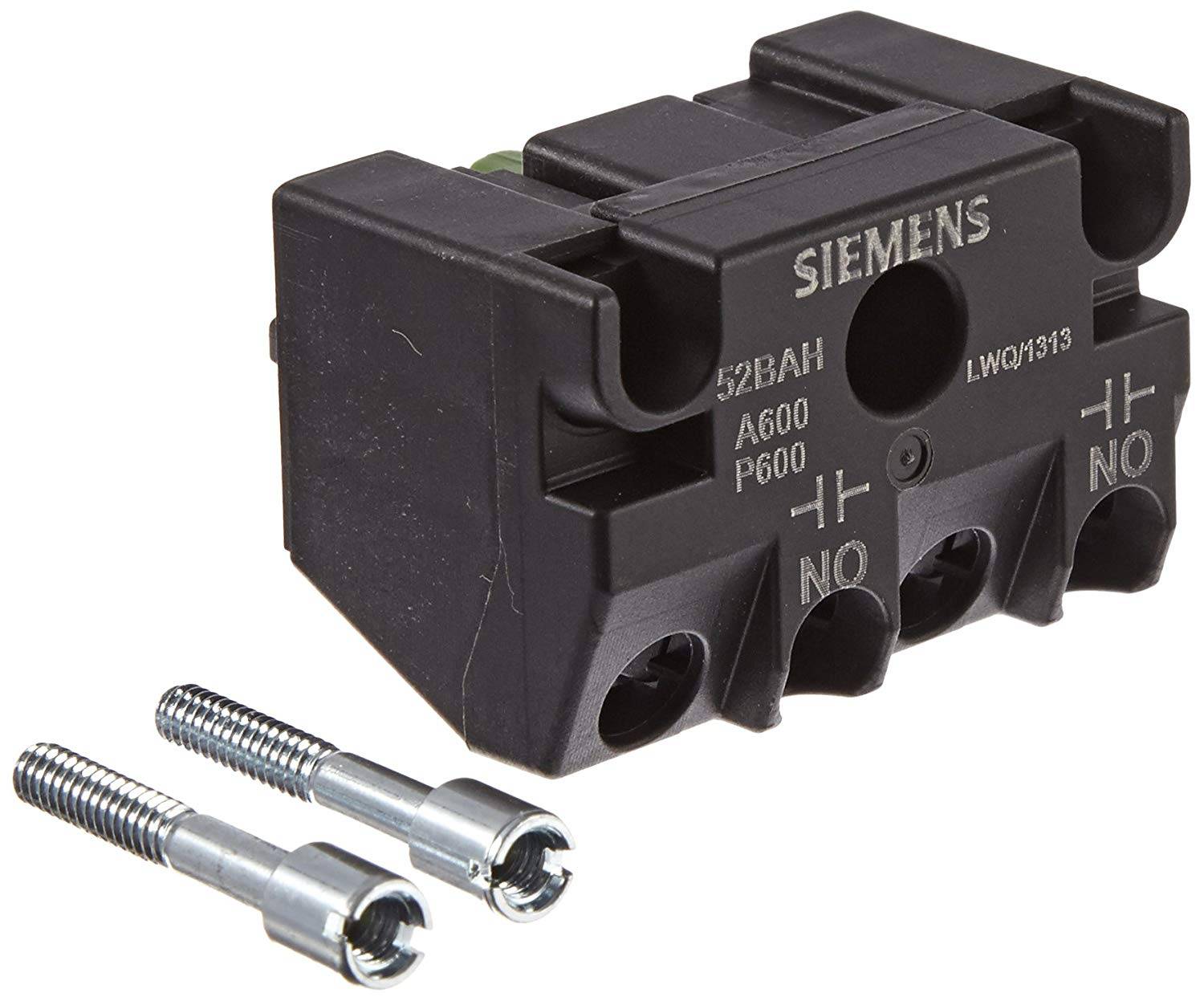 Siemens 52BAH Heavy Duty Touch Safe Contact Block, 30 mm, 1NO Contact, 10 A at 600 VAC Contact, Silver Contact