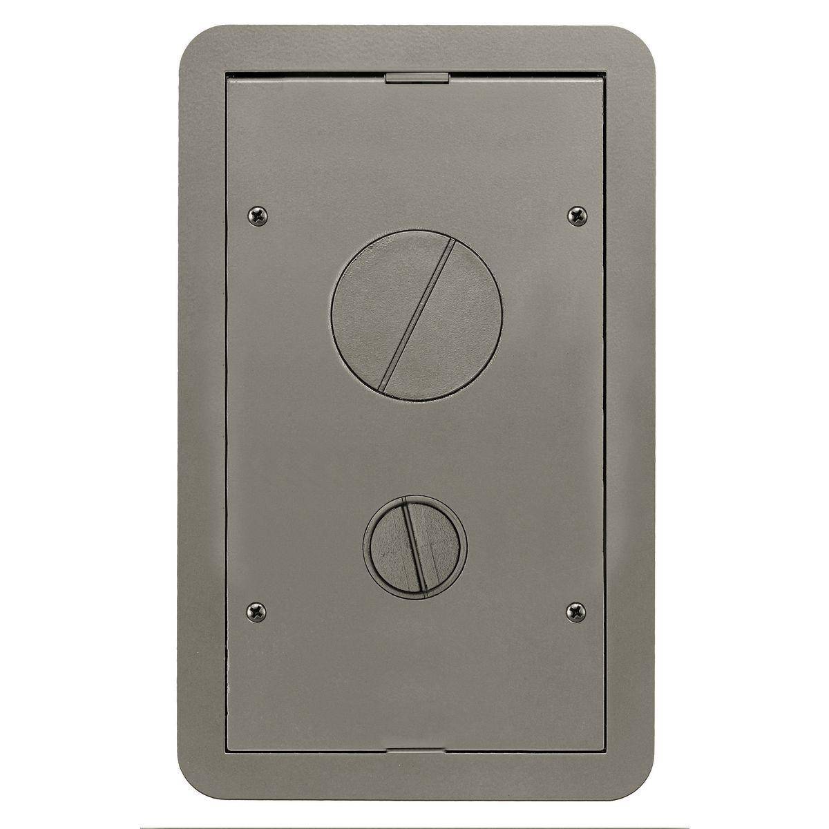 PREMISE WIRING Wiring Device-Kellems SystemOne™ ScrubShield® 24GCFFCVRNK CFB Metallic Standard Floor Box Cover, 11-11/16 in L x 7-3/16 in W, Furniture Feed Carpet/Flange Cover